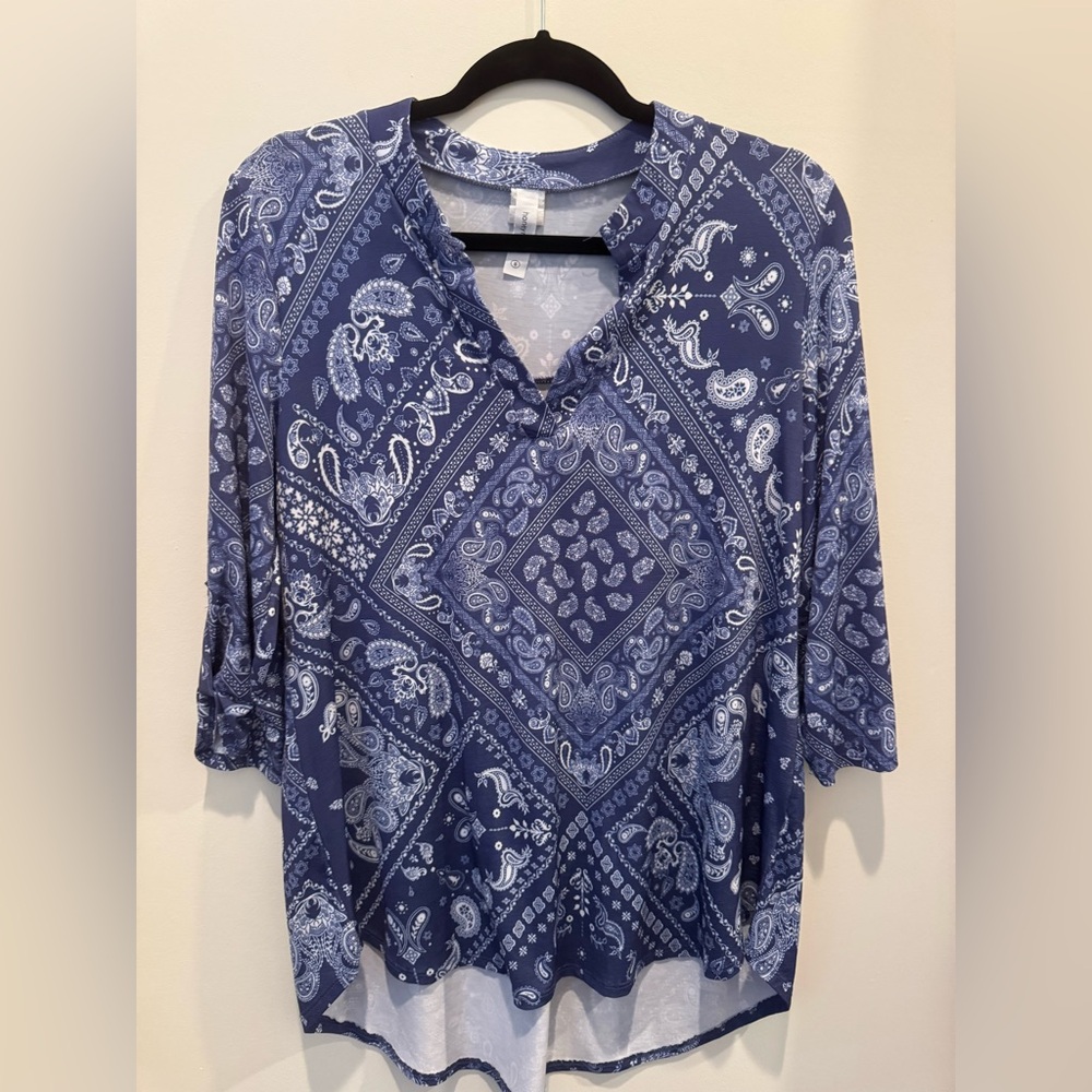 Honeyme Purple  Paisley Blouse